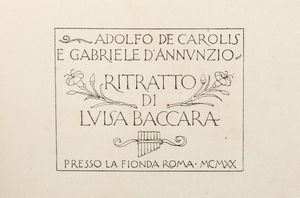 Gabriele D'Annunzio : Ritratto di Luisa Baccara  - Asta Libri, autografi e stampe - Associazione Nazionale - Case d'Asta italiane
