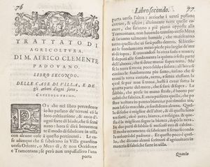Africo Clementi - Trattato dellagricoltura [...] nel quale si contiene il vero  utilissimo modo di coltivare le cose di Villa  con la tavola di tutte le cose notabili.