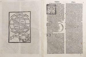 Giovanni de Sacrobosco : Sphera mundi noviter recognita cum commentarijs & authoribus in hoc volumine contentis  - Asta Libri, autografi e stampe - Associazione Nazionale - Case d'Asta italiane