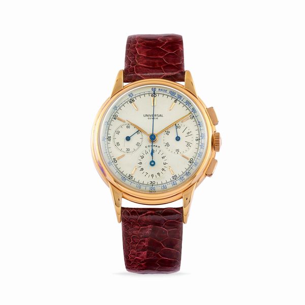 Universal Genève : Compax 12279, anni 40  - Asta Orologi - Associazione Nazionale - Case d'Asta italiane