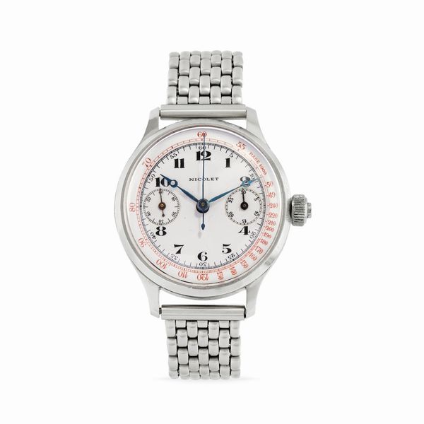 Nicolet : cronografo, anni 30  - Asta Orologi - Associazione Nazionale - Case d'Asta italiane