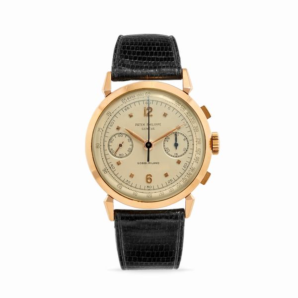 PATEK PHILIPPE : cronografo 1579 personalizzato per Gobbi, con garanzie e libretti originali, 1955  - Asta Orologi - Associazione Nazionale - Case d'Asta italiane