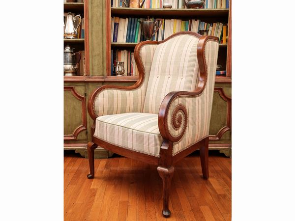 Poltrona bergere in ciliegio  - Asta Arredi e Dipinti dal Castello di Gamberaia a Firenze - Associazione Nazionale - Case d'Asta italiane