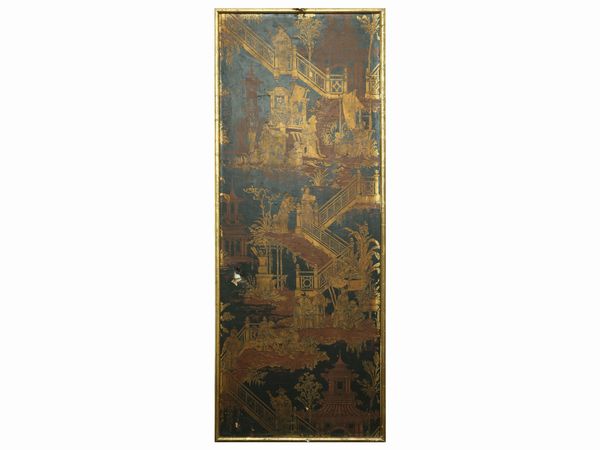 Serie di quattro pannelli a chinoiserie  - Asta Arredi e Dipinti dal Castello di Gamberaia a Firenze - Associazione Nazionale - Case d'Asta italiane