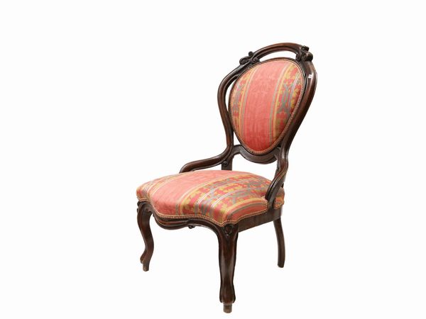 Serie di quattro sedie da conversazione in mogano  - Asta Arredi e Dipinti dal Castello di Gamberaia a Firenze - Associazione Nazionale - Case d'Asta italiane