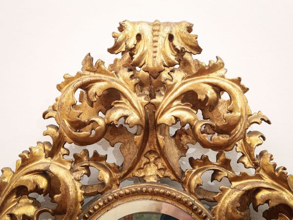 Specchiera con cornice in legno dorato  - Asta Arredi e Dipinti dal Castello di Gamberaia a Firenze - Associazione Nazionale - Case d'Asta italiane