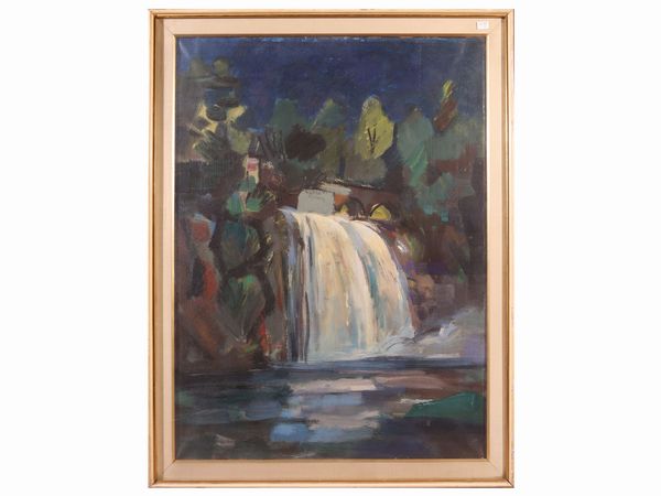 Manlio Sarra : Cascata del Siri  - Asta Arredi e Dipinti dal Castello di Gamberaia a Firenze - Associazione Nazionale - Case d'Asta italiane