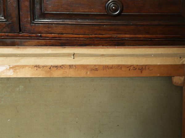 Alessio Issupoff : Donna con chitarra  - Asta Arredi e Dipinti dal Castello di Gamberaia a Firenze - Associazione Nazionale - Case d'Asta italiane