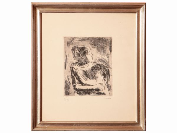 Xavier Bueno : Ritratto di bambini  - Asta Arredi e Dipinti dal Castello di Gamberaia a Firenze - Associazione Nazionale - Case d'Asta italiane