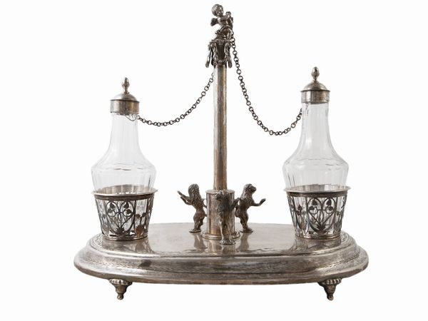 Oliera in argento, Johann Matthias Lang  - Asta Arredi e Dipinti dal Castello di Gamberaia a Firenze - Associazione Nazionale - Case d'Asta italiane