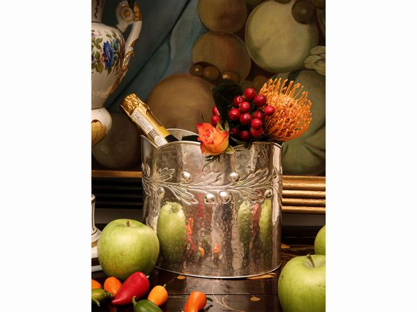 Rinfrescatoio in argento sterling 925/1000  - Asta Arredi e Dipinti dal Castello di Gamberaia a Firenze - Associazione Nazionale - Case d'Asta italiane