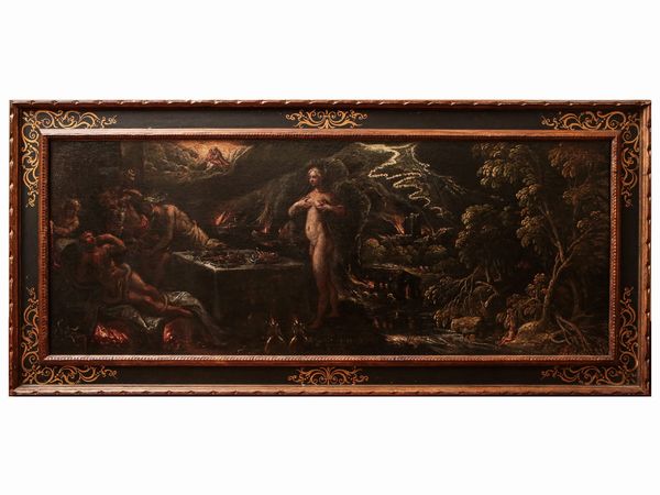 Franck Pawels, detto Paolo Fiammingo : Allegoria del peccato e della redenzione  - Asta Arredi e Dipinti dal Castello di Gamberaia a Firenze - Associazione Nazionale - Case d'Asta italiane