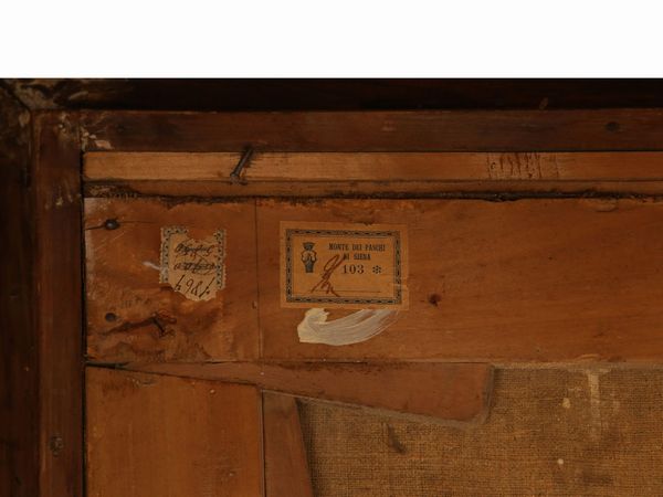 Scuola veneta : Capricci architettonici con rovine e personaggi  - Asta Arredi e Dipinti dal Castello di Gamberaia a Firenze - Associazione Nazionale - Case d'Asta italiane