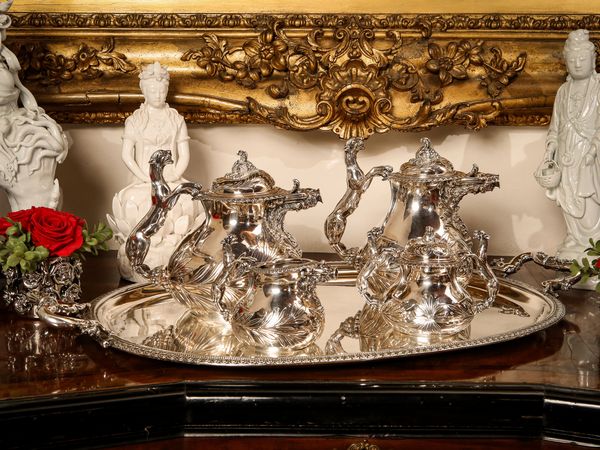 Importante servizio da t e caff in argento 925/1000, Eredi Mazzetti  - Asta Arredi e Dipinti dal Castello di Gamberaia a Firenze - Associazione Nazionale - Case d'Asta italiane