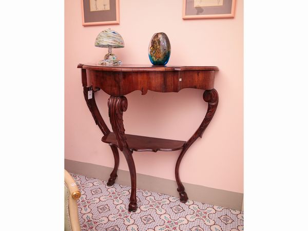 Console in mogano e piuma di mogano  - Asta Arredi e Dipinti dal Castello di Gamberaia a Firenze - Associazione Nazionale - Case d'Asta italiane