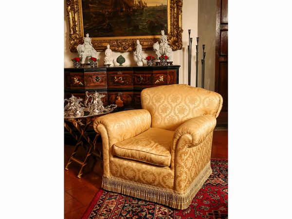 Coppia di poltrone imbottite  - Asta Arredi e Dipinti dal Castello di Gamberaia a Firenze - Associazione Nazionale - Case d'Asta italiane