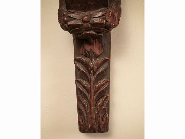 Coppia di antiche lesene a bambocci in noce  - Asta Arredi e Dipinti dal Castello di Gamberaia a Firenze - Associazione Nazionale - Case d'Asta italiane