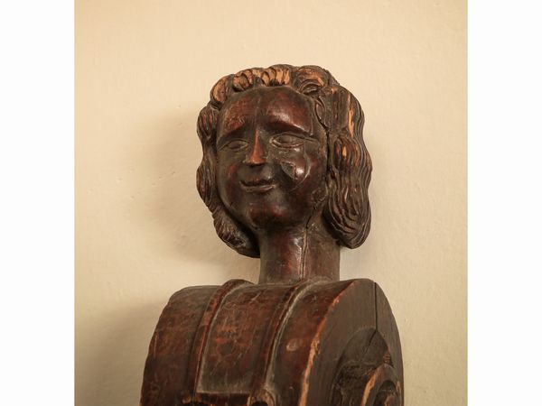 Coppia di antiche lesene a bambocci in noce  - Asta Arredi e Dipinti dal Castello di Gamberaia a Firenze - Associazione Nazionale - Case d'Asta italiane