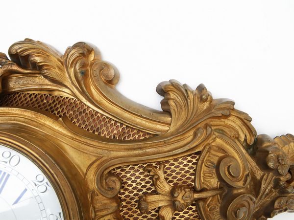 Orologio Cartel in bronzo dorato  - Asta Arredi e Dipinti dal Castello di Gamberaia a Firenze - Associazione Nazionale - Case d'Asta italiane