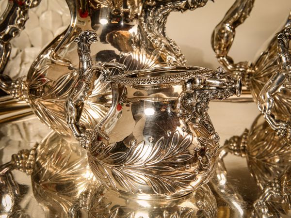 Importante servizio da t e caff in argento 925/1000, Eredi Mazzetti  - Asta Arredi e Dipinti dal Castello di Gamberaia a Firenze - Associazione Nazionale - Case d'Asta italiane