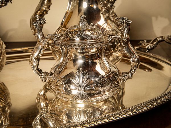 Importante servizio da t e caff in argento 925/1000, Eredi Mazzetti  - Asta Arredi e Dipinti dal Castello di Gamberaia a Firenze - Associazione Nazionale - Case d'Asta italiane