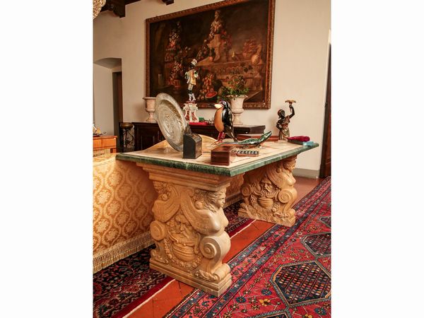 Monumentale tavolo da centro, CFC Firenze  - Asta Arredi e Dipinti dal Castello di Gamberaia a Firenze - Associazione Nazionale - Case d'Asta italiane