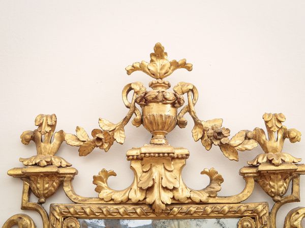 Coppia di grandi specchiere a ventola in legno intagliato e dorato  - Asta Arredi e Dipinti dal Castello di Gamberaia a Firenze - Associazione Nazionale - Case d'Asta italiane