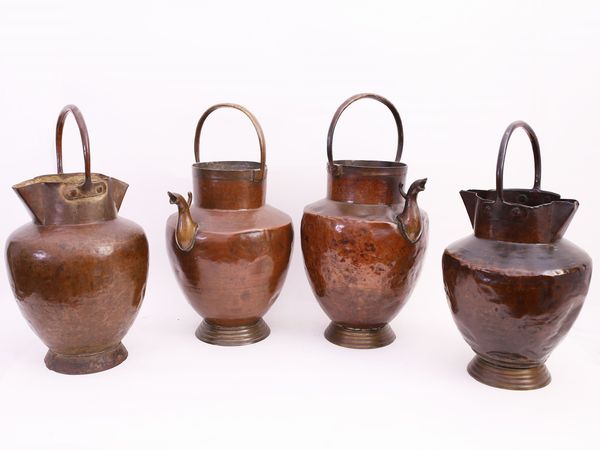 Coppia di mezzine in rame  - Asta Arredi e Dipinti dal Castello di Gamberaia a Firenze - Associazione Nazionale - Case d'Asta italiane