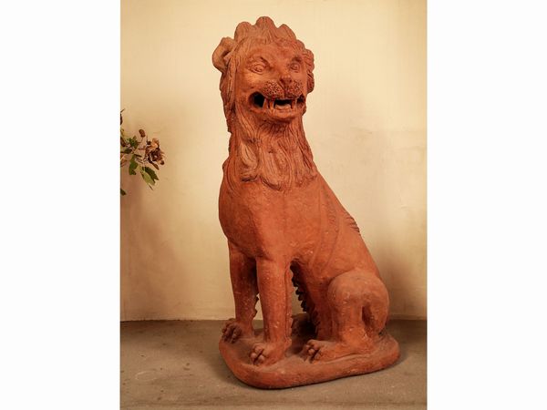 Antico gruppo in terracotta  - Asta Arredi e Dipinti dal Castello di Gamberaia a Firenze - Associazione Nazionale - Case d'Asta italiane