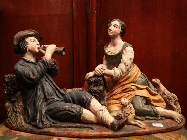 Gruppo da presepe in terracotta policroma  - Asta Arredi e Dipinti dal Castello di Gamberaia a Firenze - Associazione Nazionale - Case d'Asta italiane