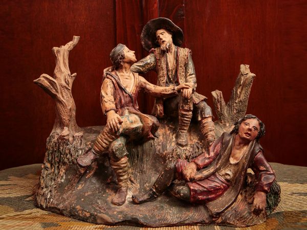 Gruppo da presepe in terracotta policroma  - Asta Arredi e Dipinti dal Castello di Gamberaia a Firenze - Associazione Nazionale - Case d'Asta italiane
