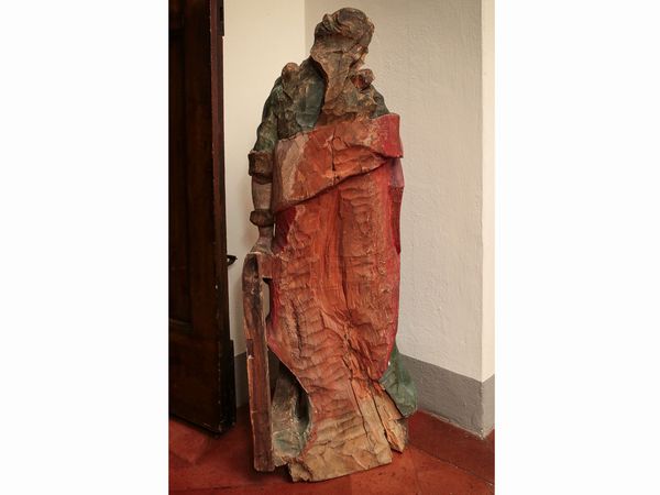 Scultura lignea policroma  - Asta Arredi e Dipinti dal Castello di Gamberaia a Firenze - Associazione Nazionale - Case d'Asta italiane