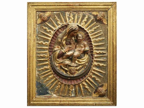 Madonna con Bambino in gloria di Cherubini  - Asta Arredi e Dipinti dal Castello di Gamberaia a Firenze - Associazione Nazionale - Case d'Asta italiane