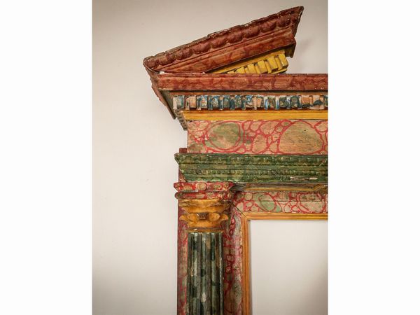 Grande cornice architettonica in legno tenero  - Asta Arredi e Dipinti dal Castello di Gamberaia a Firenze - Associazione Nazionale - Case d'Asta italiane