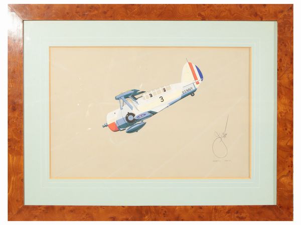 Harry Jaffee : Aeroplani  - Asta Arredi e Dipinti dal Castello di Gamberaia a Firenze - Associazione Nazionale - Case d'Asta italiane