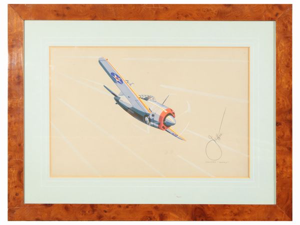 Harry Jaffee : Aeroplani  - Asta Arredi e Dipinti dal Castello di Gamberaia a Firenze - Associazione Nazionale - Case d'Asta italiane