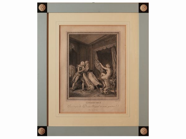 Raccolta di otto incisioni a soggetto erotico/galante  - Asta Arredi e Dipinti dal Castello di Gamberaia a Firenze - Associazione Nazionale - Case d'Asta italiane
