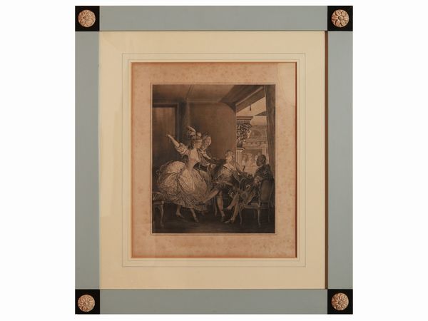 Raccolta di otto incisioni a soggetto erotico/galante  - Asta Arredi e Dipinti dal Castello di Gamberaia a Firenze - Associazione Nazionale - Case d'Asta italiane