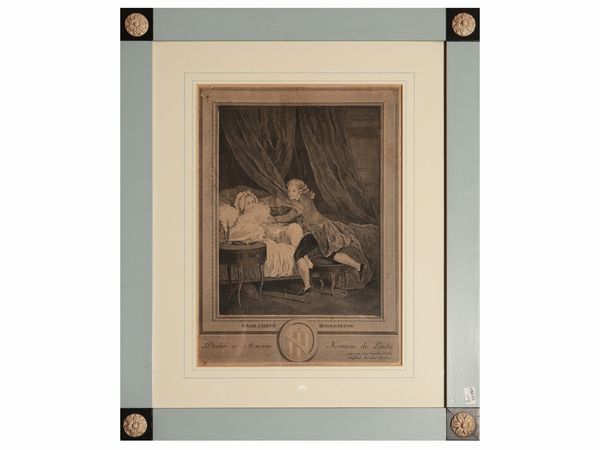 Raccolta di otto incisioni a soggetto erotico/galante  - Asta Arredi e Dipinti dal Castello di Gamberaia a Firenze - Associazione Nazionale - Case d'Asta italiane