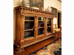 Libreria in legno e pastiglia dorata  - Asta Arredi e Dipinti dal Castello di Gamberaia a Firenze - Associazione Nazionale - Case d'Asta italiane