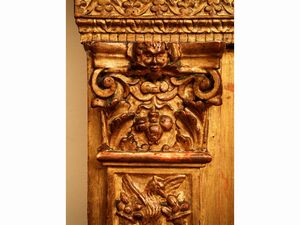 Libreria in legno e pastiglia dorata  - Asta Arredi e Dipinti dal Castello di Gamberaia a Firenze - Associazione Nazionale - Case d'Asta italiane