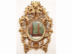 Specchiera con cornice in legno dorato  - Asta Arredi e Dipinti dal Castello di Gamberaia a Firenze - Associazione Nazionale - Case d'Asta italiane