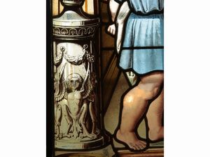 Vetrata cattedrale policroma  - Asta Arredi e Dipinti dal Castello di Gamberaia a Firenze - Associazione Nazionale - Case d'Asta italiane