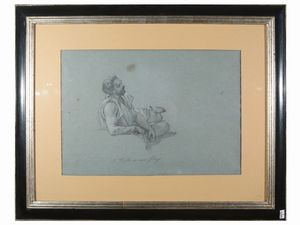 Giuseppe Bezzuoli attribuito - Studio di figura