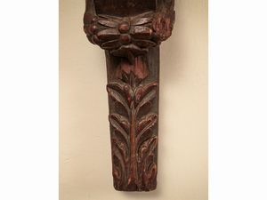 Coppia di antiche lesene a bambocci in noce  - Asta Arredi e Dipinti dal Castello di Gamberaia a Firenze - Associazione Nazionale - Case d'Asta italiane