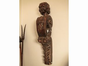 Coppia di antiche lesene a bambocci in noce  - Asta Arredi e Dipinti dal Castello di Gamberaia a Firenze - Associazione Nazionale - Case d'Asta italiane