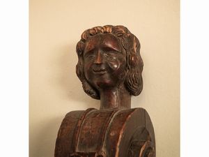 Coppia di antiche lesene a bambocci in noce  - Asta Arredi e Dipinti dal Castello di Gamberaia a Firenze - Associazione Nazionale - Case d'Asta italiane