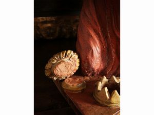 Gruppo da presepe in terracotta policroma  - Asta Arredi e Dipinti dal Castello di Gamberaia a Firenze - Associazione Nazionale - Case d'Asta italiane