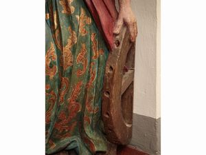 Scultura lignea policroma  - Asta Arredi e Dipinti dal Castello di Gamberaia a Firenze - Associazione Nazionale - Case d'Asta italiane