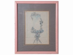 Raccolta di sei disegni raffiguranti arredi  - Asta Arredi e Dipinti dal Castello di Gamberaia a Firenze - Associazione Nazionale - Case d'Asta italiane